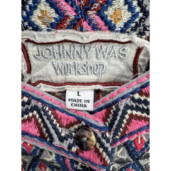 Johnny Was Workshop Women's Embroidered Gray Size Large Silk Dress READ - Picture 10 of 16